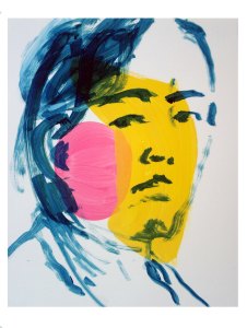 self portrait pink & yellow